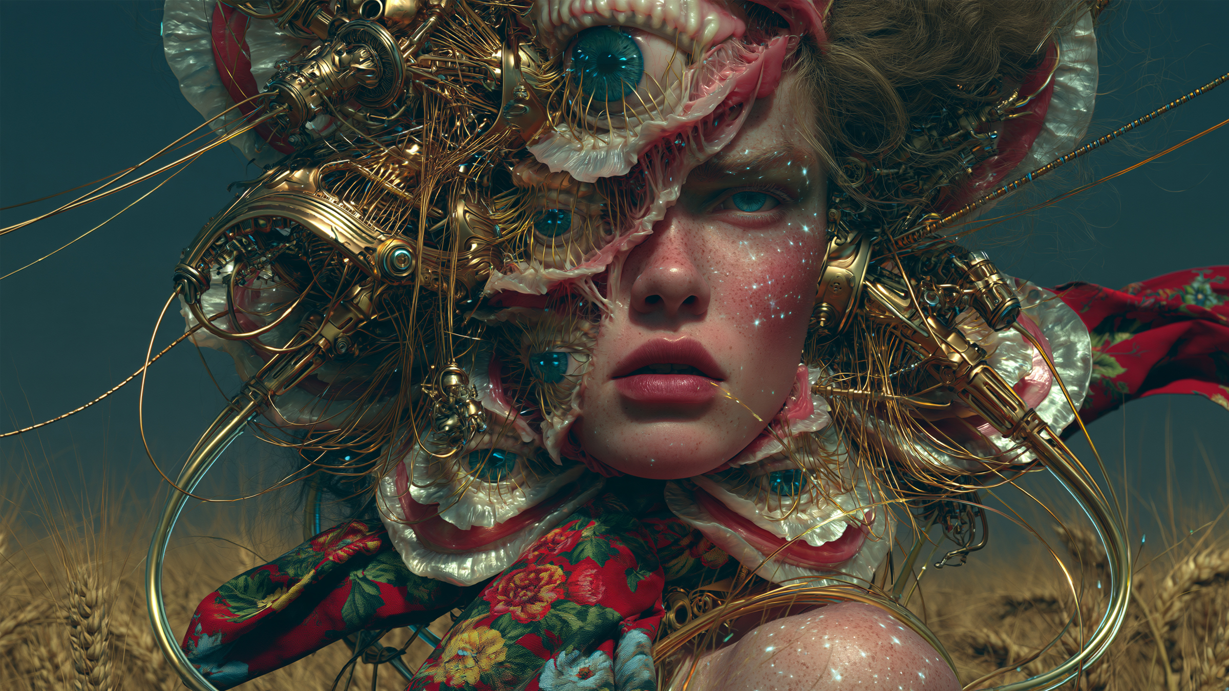 Generative AI — mechanical bloom portrait still