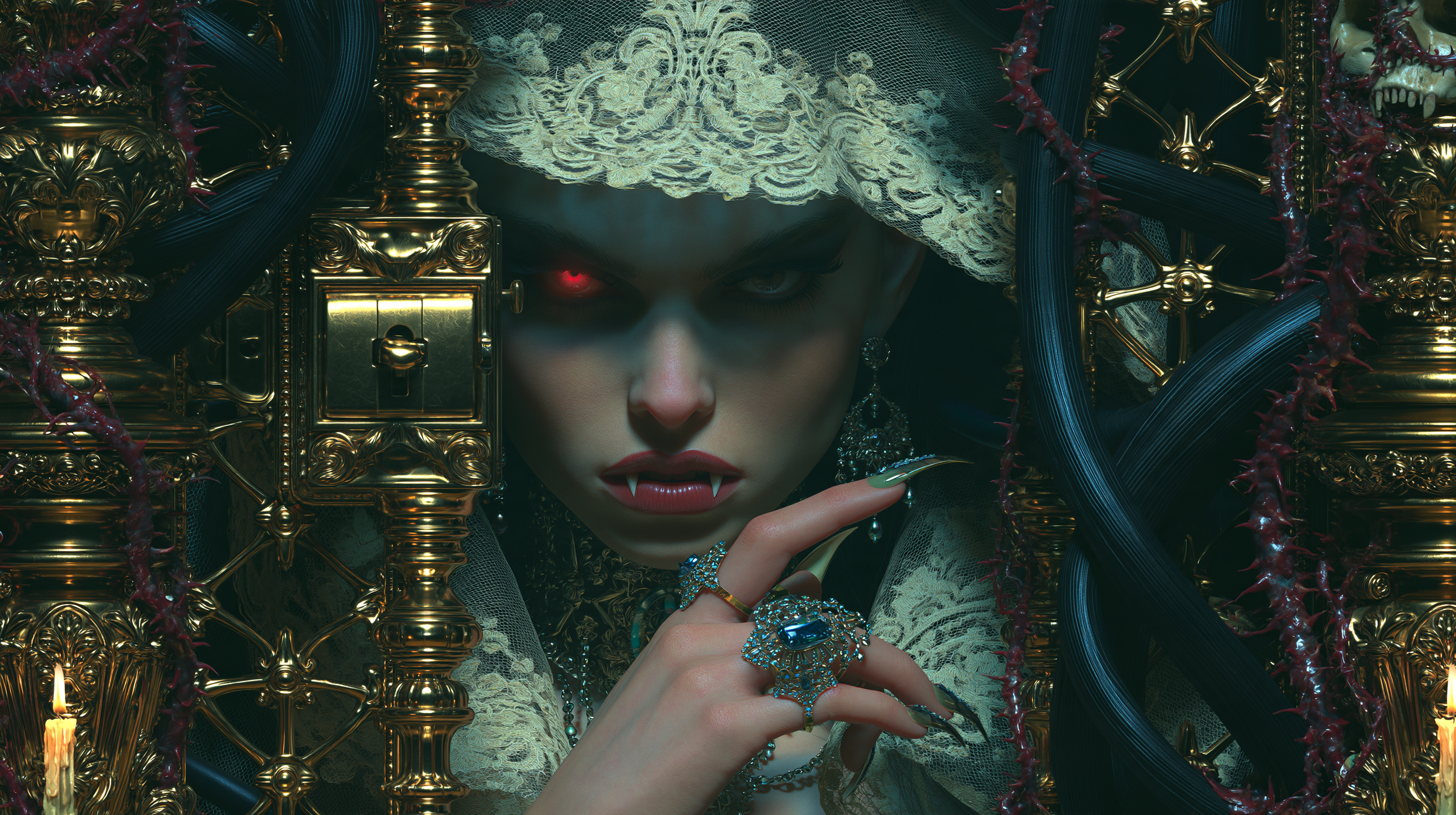 Selected still — countess in a gilded cathedral of thorns