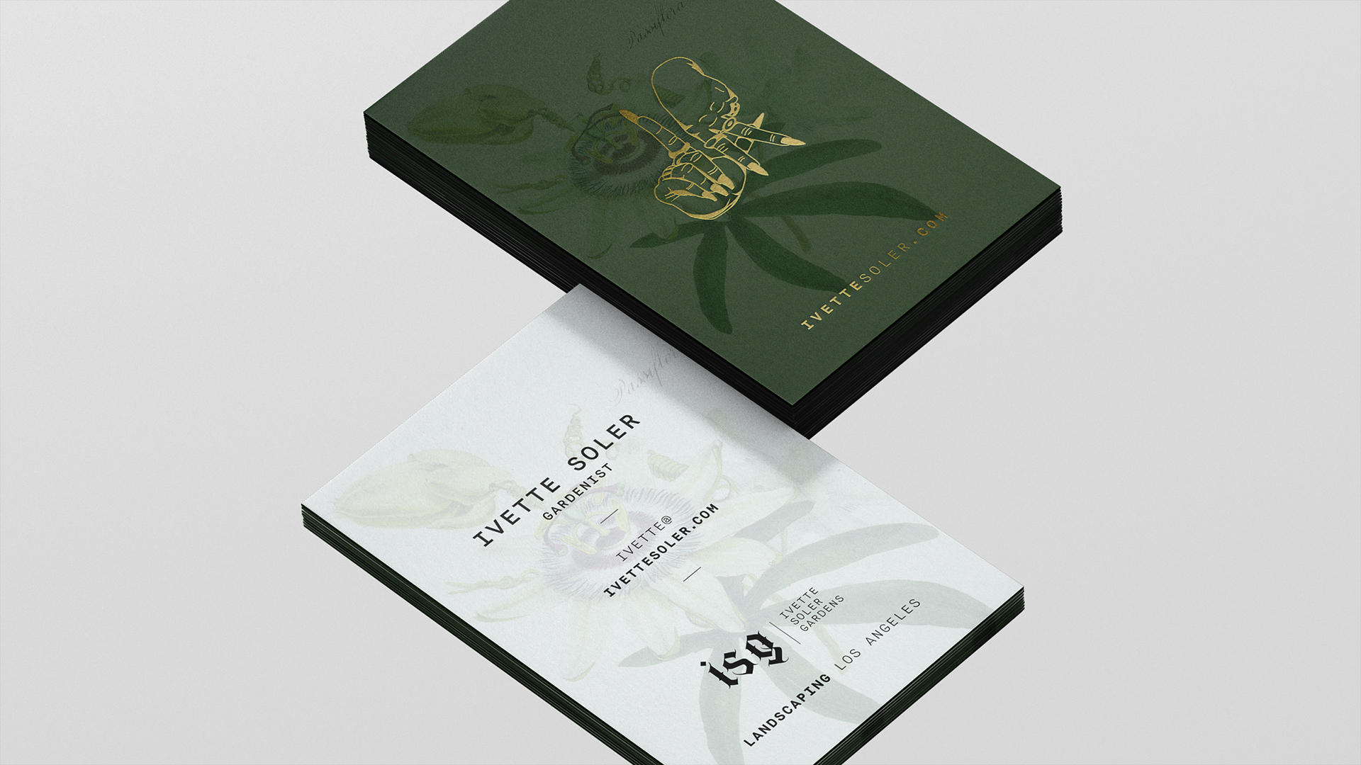 Ivette Soler Gardens — hand-drawn mark over botanical illustration