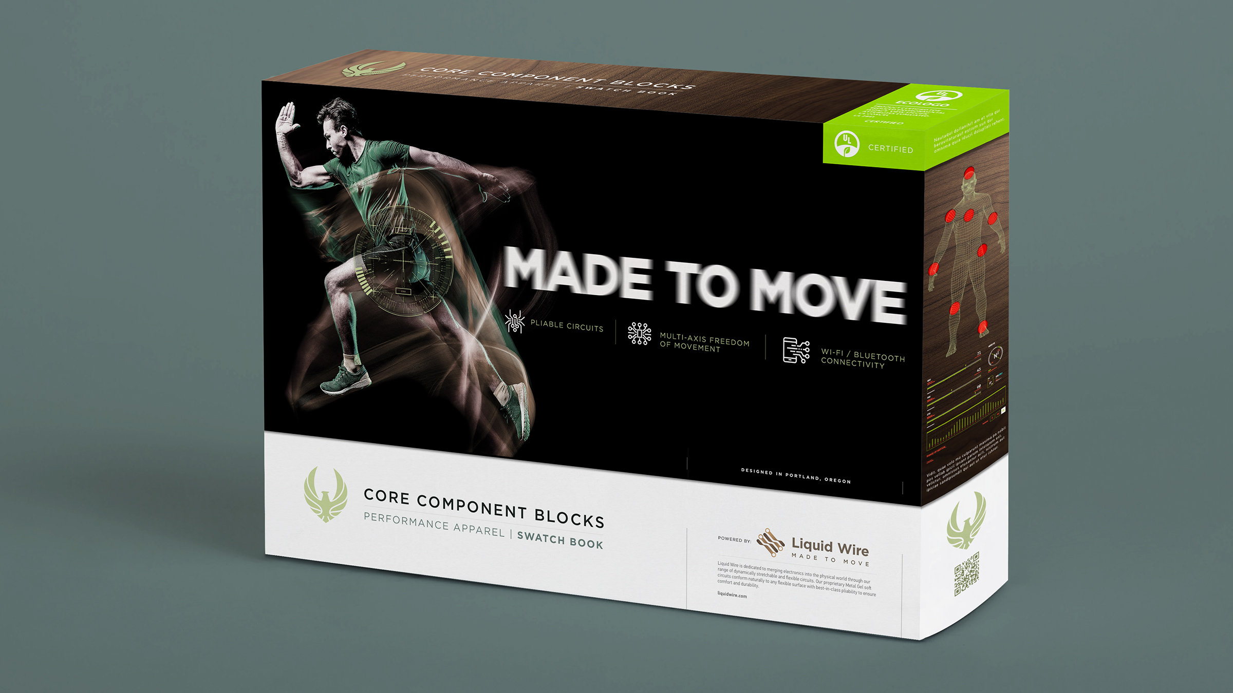 Core Component Blocks performance apparel swatch book packaging
