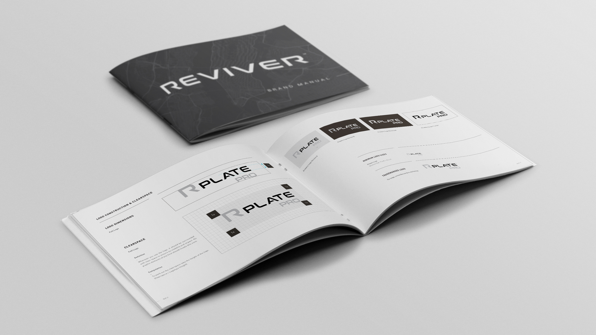 Reviver brand manual — logo construction and clearspace