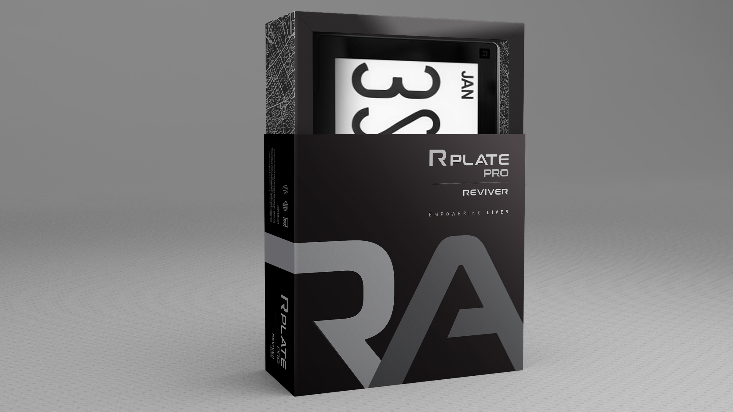 RPlate Pro retail packaging in black