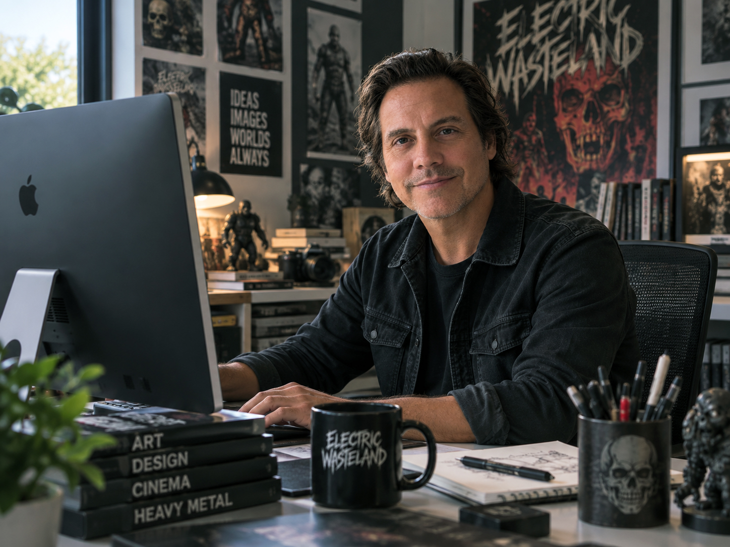 Paul Sparks at his studio workstation
